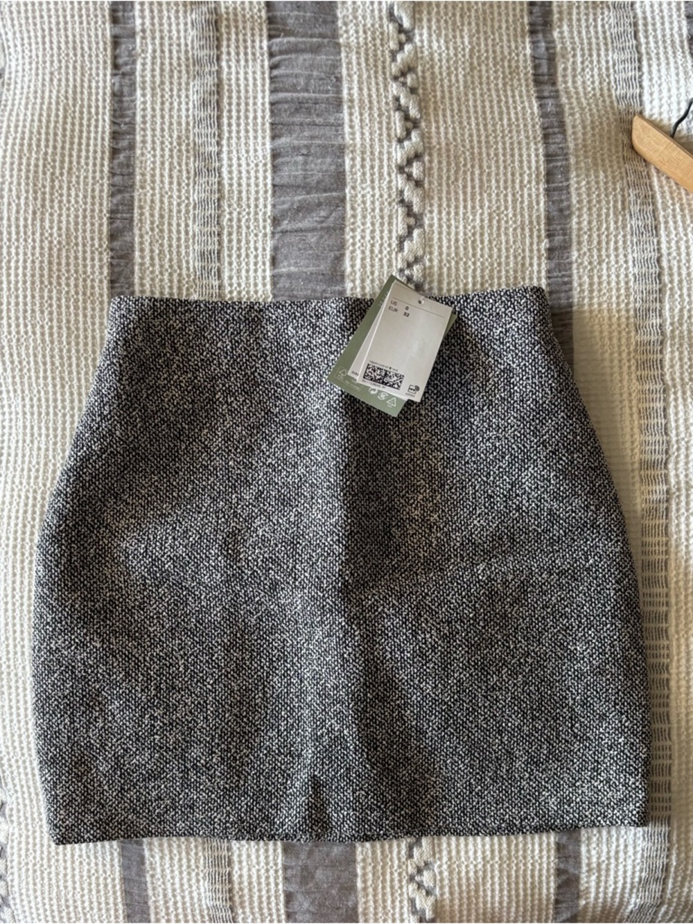 H&M Black and White Tweed Mini Skirt